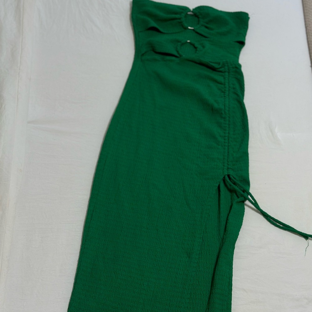 SHEIN Green Midi Dress with Ring Detail